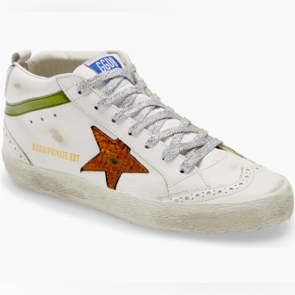 Golden goose middtar with brown/bronze metallic star